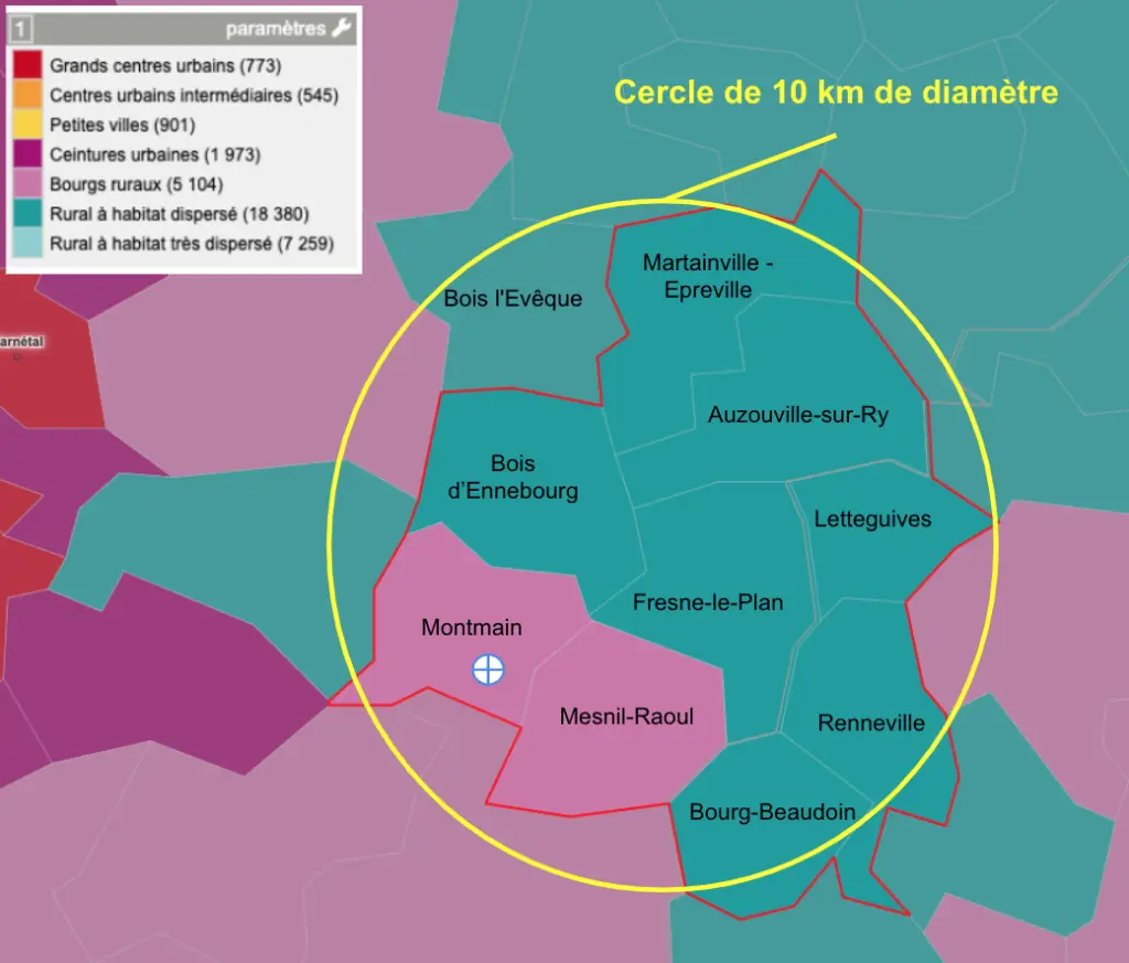 Zoom sur 10 communes à l'Ouest de Rouen