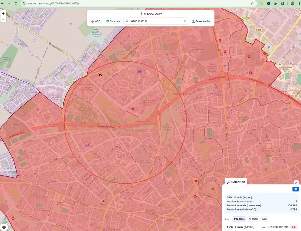 Périmètre de l'ACC sur Caen